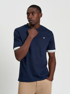 Ben Sherman Textured Tipped Tee - Dark Navy