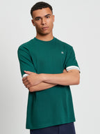 Ben Sherman Textured Tipped Tee - Dark Green