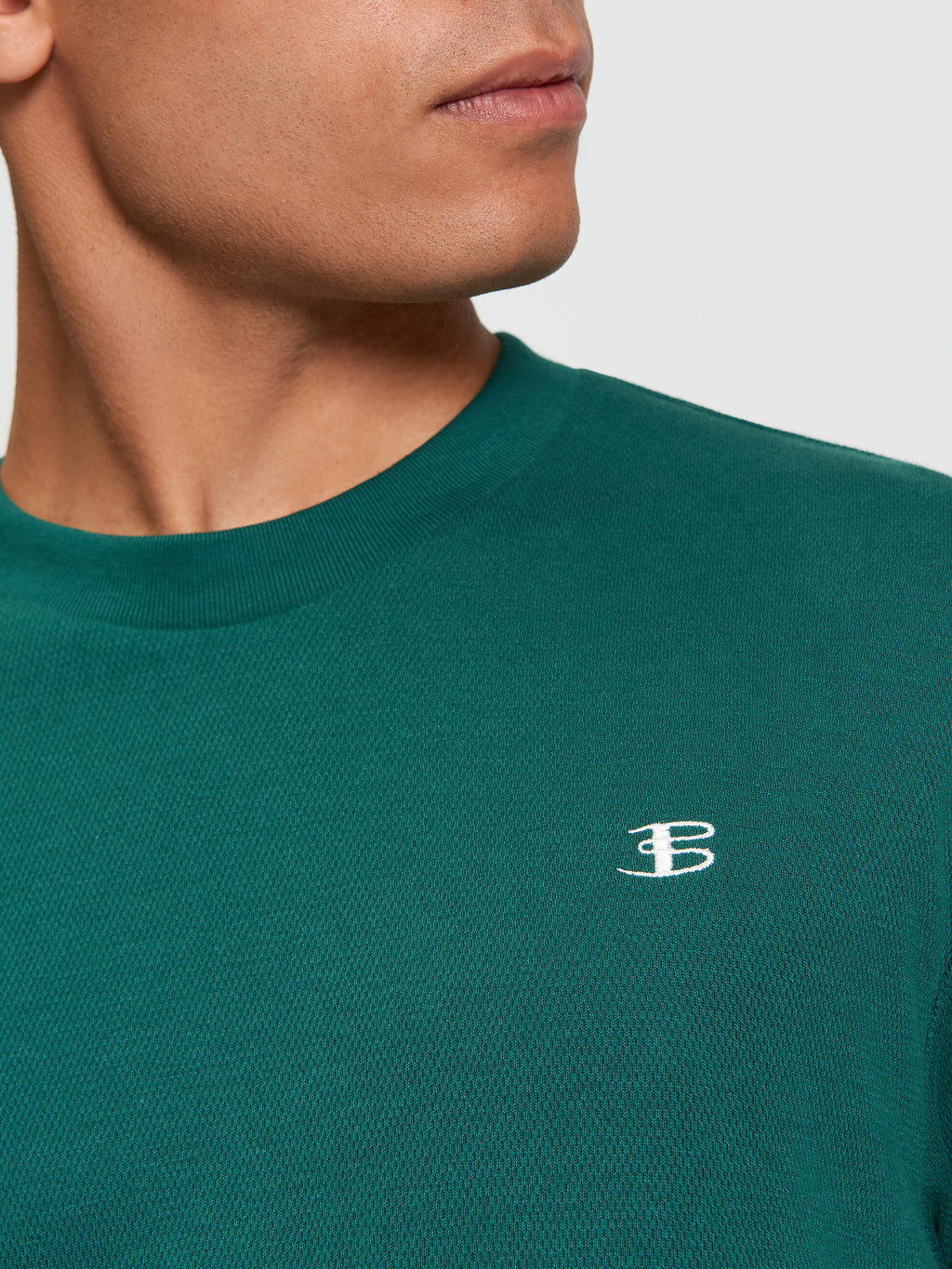 Ben Sherman Textured Tipped Tee - Dark Green