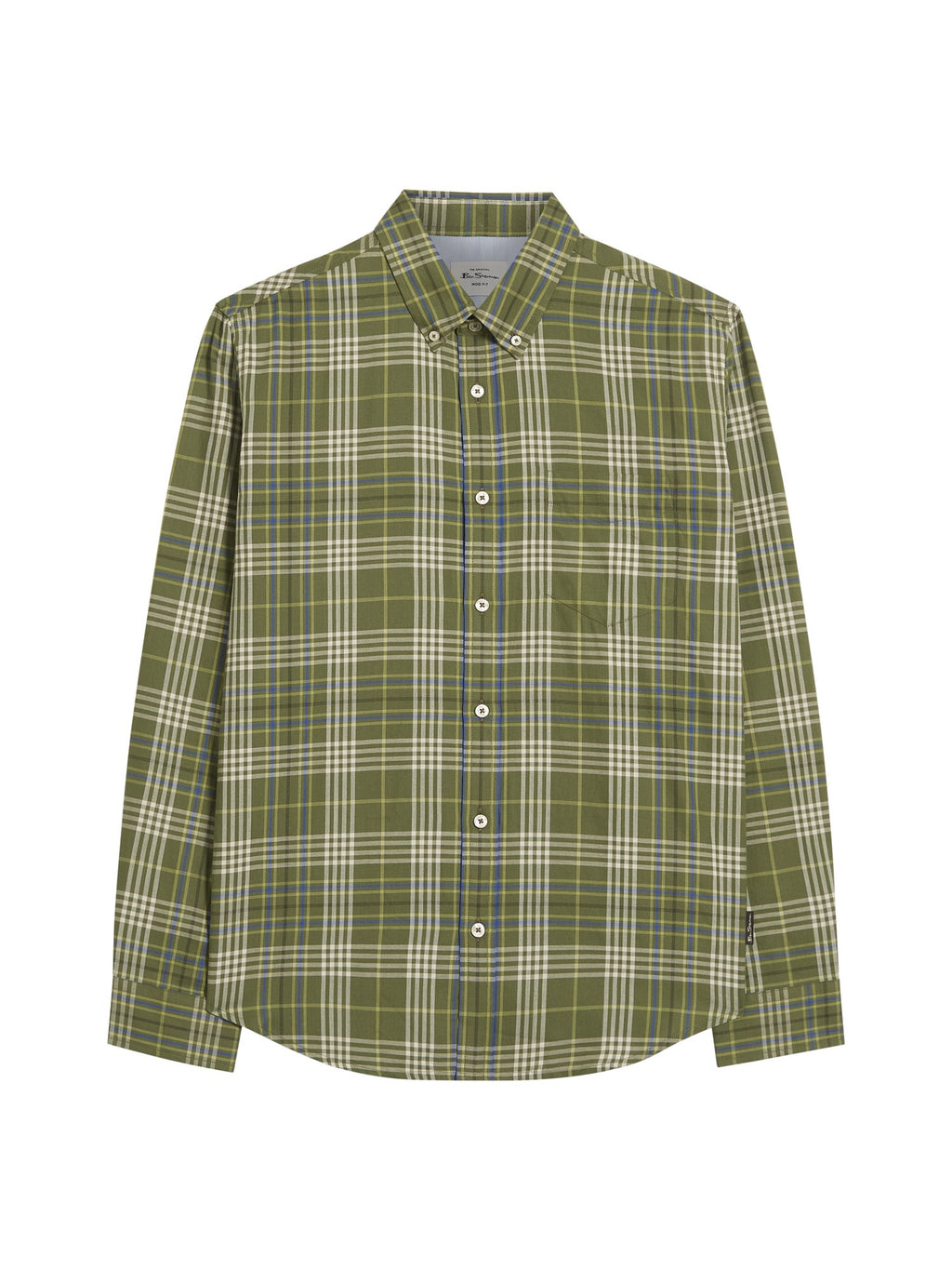 Ben Sherman Long Sleeve Shirt: Multi Check - Litchen Green