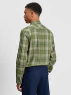 Ben Sherman Long Sleeve Shirt: Multi Check - Litchen Green