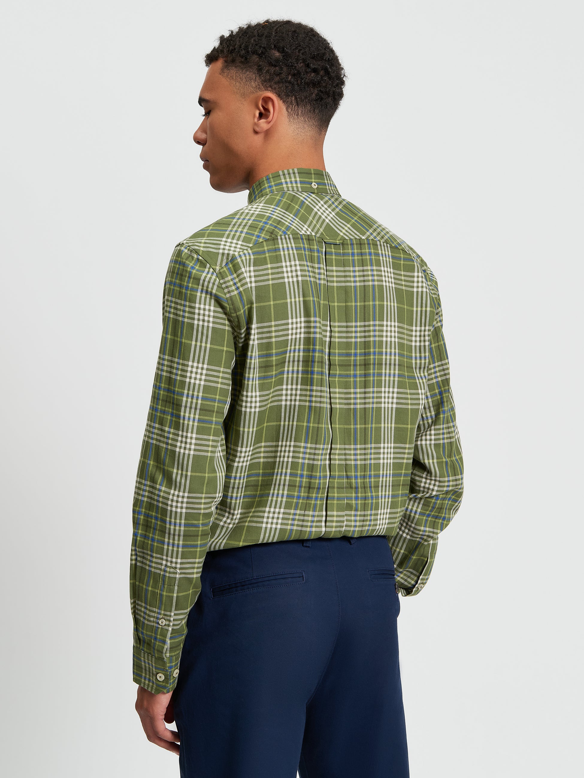 Ben Sherman Long Sleeve Shirt: Multi Check - Litchen Green