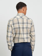 Ben Sherman Long Sleeve Shirt: Multi Check - Fog