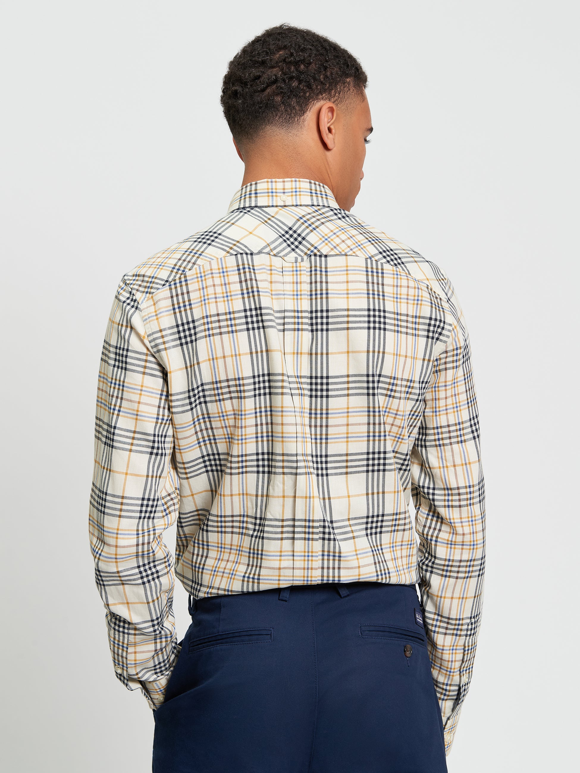 Ben Sherman Long Sleeve Shirt: Multi Check - Fog