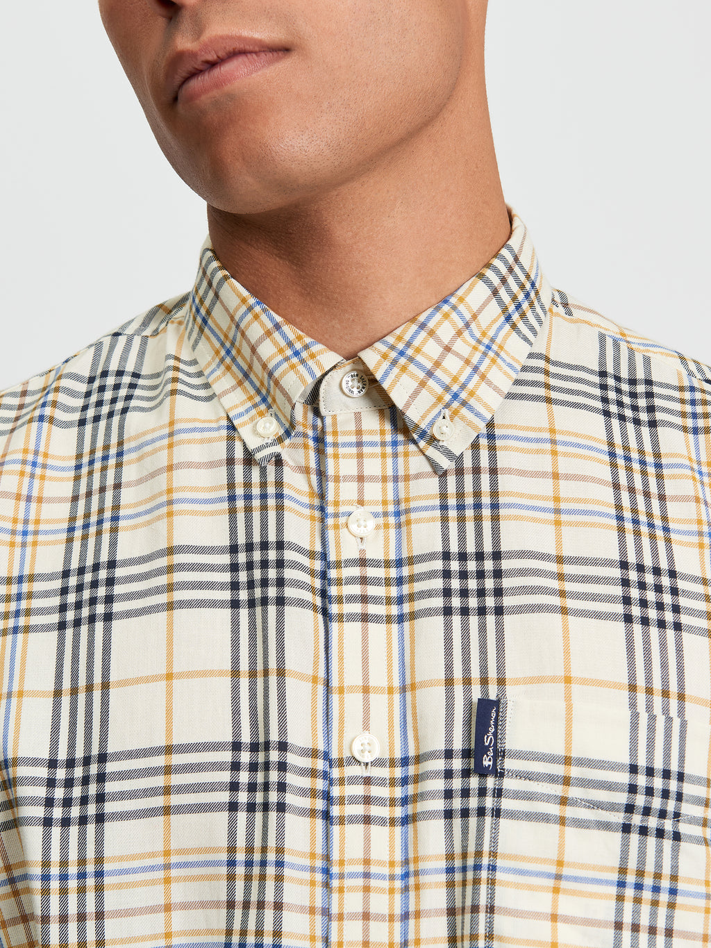 Ben Sherman Long Sleeve Shirt: Multi Check - Fog