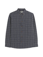 Ben Sherman Long Sleeve Shirt: Raised Yarn Check - Marine