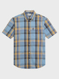 Ben Sherman Short Sleeve Shirt: Block Check - Lake Blue