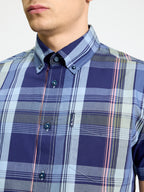 Ben Sherman Short Sleeve Shirt: Block Check - Twilight Demin