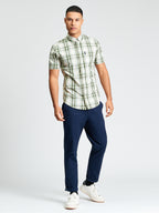 Ben Sherman Short Sleeve Shirt:  Classic Check - Forest