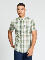 Ben Sherman Short Sleeve Shirt:  Classic Check - Forest