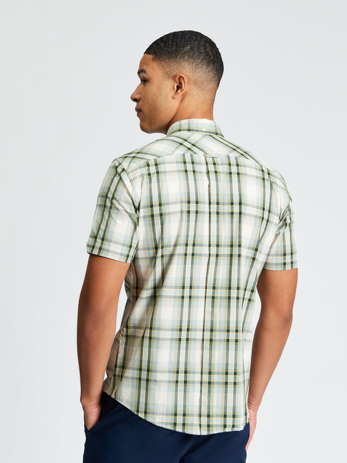 Ben Sherman Short Sleeve Shirt:  Classic Check - Forest