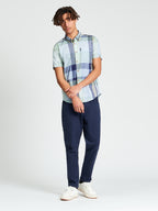 Ben Sherman Short Sleeve Shirt: Large Madras Check - Powder Blue