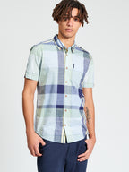 Ben Sherman Short Sleeve Shirt: Large Madras Check - Powder Blue