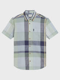 Ben Sherman Short Sleeve Shirt: Large Madras Check - Powder Blue
