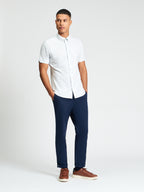Ben Sherman Short Sleeve Shirt: Oxford Stripe - Light Blue