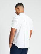 Ben Sherman Short Sleeve Shirt: Oxford Stripe - Light Blue