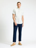 Ben Sherman Short Sleeve Shirt: Oxford Stripe - Sage