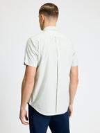 Ben Sherman Short Sleeve Shirt: Oxford Stripe - Sage