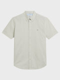Ben Sherman Short Sleeve Shirt: Oxford Stripe - Sage