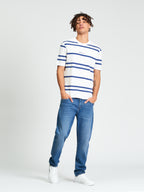 Ben Sherman Pique Stripe Tee - Snow White