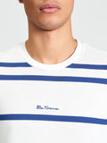 Ben Sherman Pique Stripe Tee - Snow White
