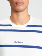 Ben Sherman Pique Stripe Tee - Snow White