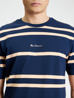 Ben Sherman Pique Stripe Tee - Dark Navy