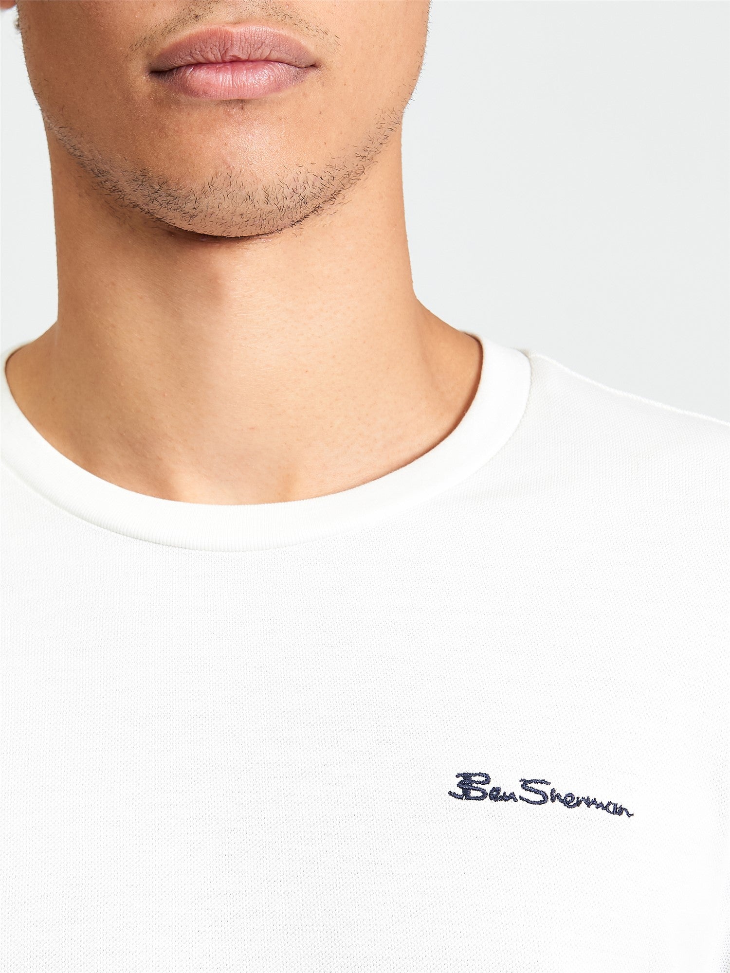 Ben Sherman Pique Tipped Tee - Snow White