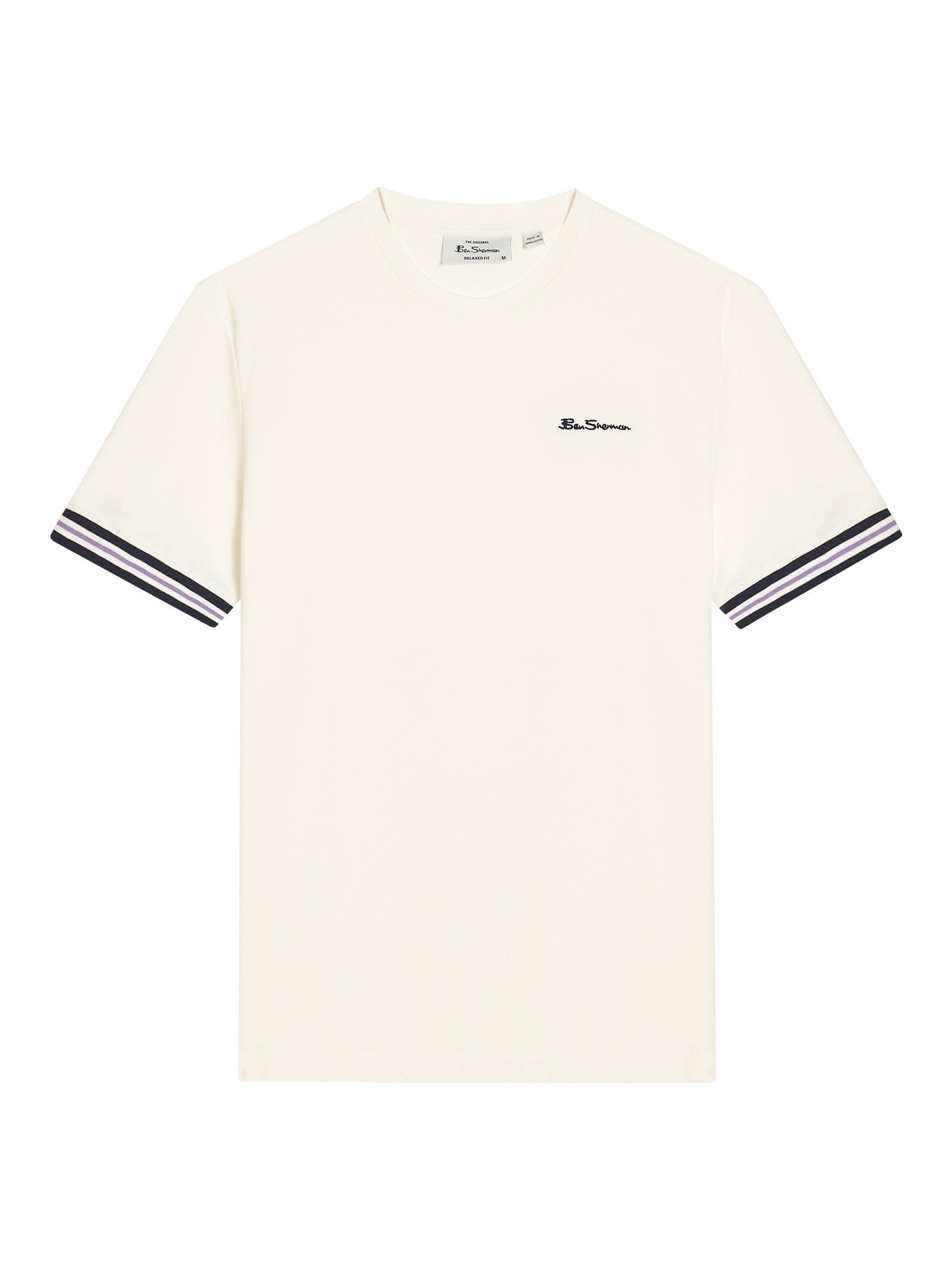Ben Sherman Pique Tipped Tee - Snow White