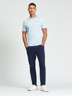 Ben Sherman Pique Tipped Tee - Powder Blue