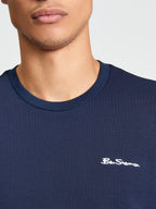 Ben Sherman Pique Tipped Tee - Dark Navy