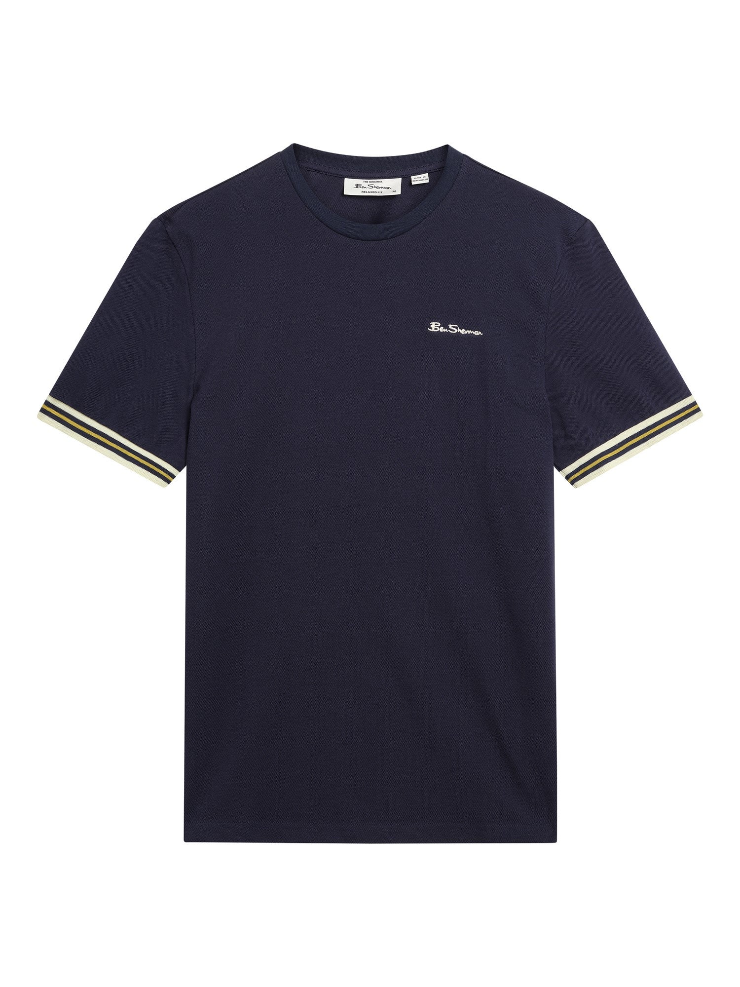 Ben Sherman Pique Tipped Tee - Dark Navy