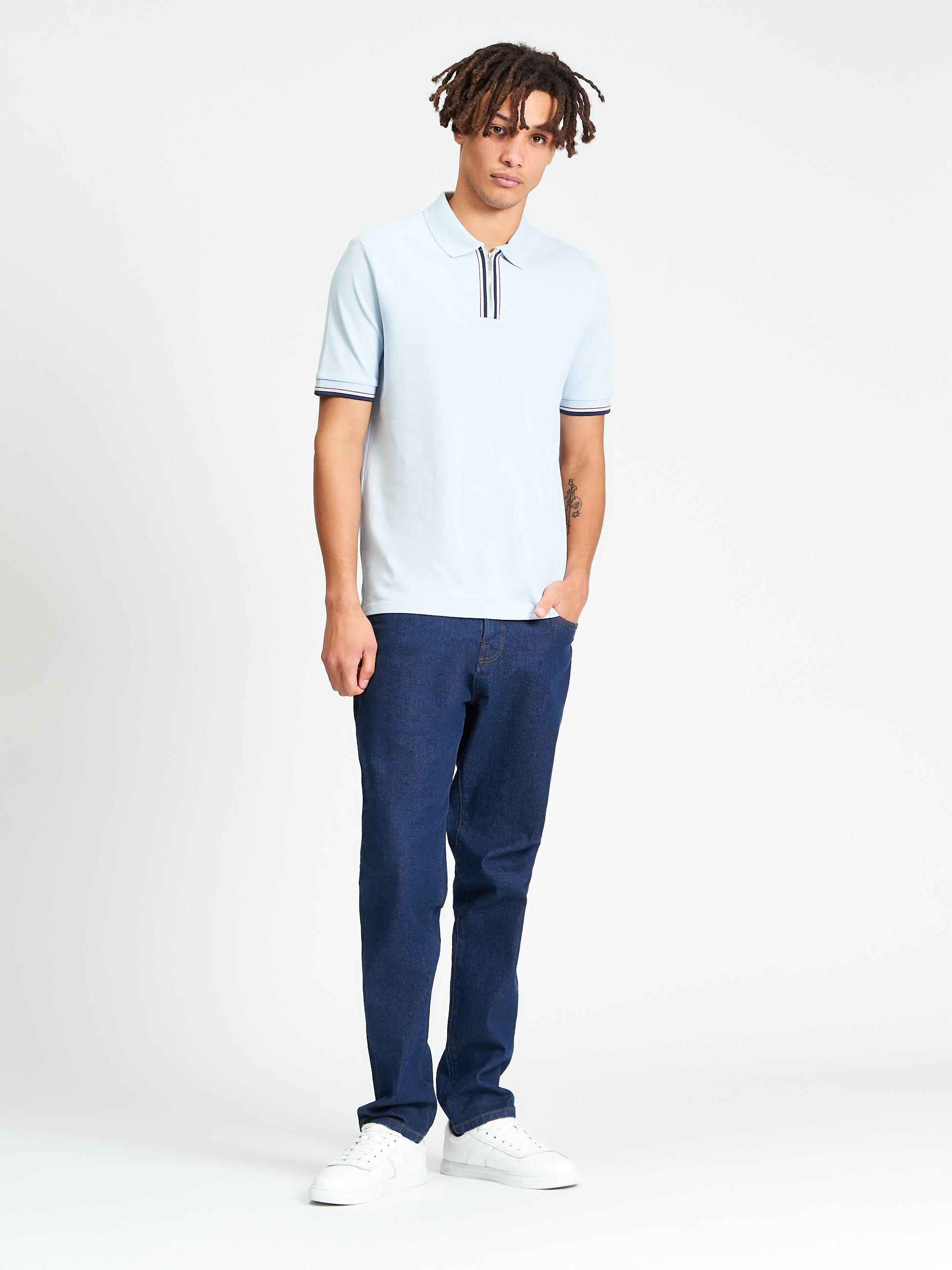 Ben Sherman Planket Interest polo - Powder Blue