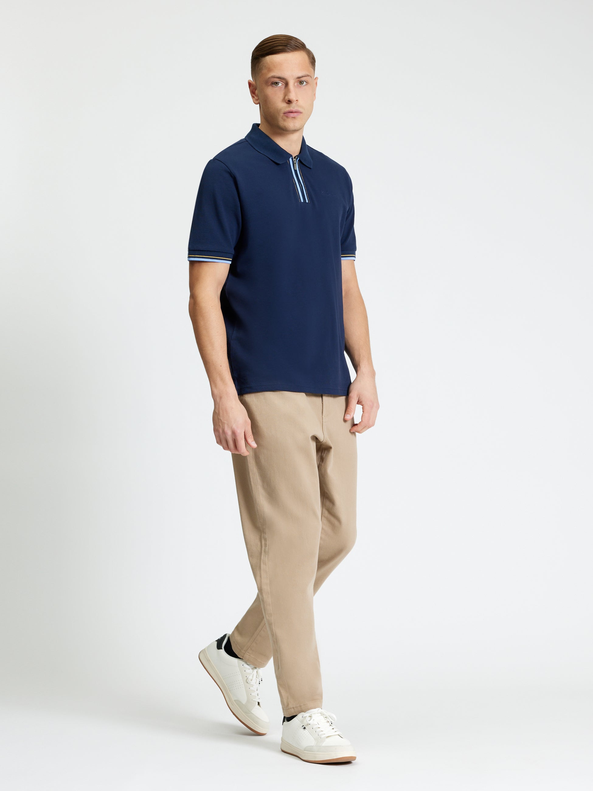 Ben Sherman Planket Interest polo - Dark Navy & Sky Blue