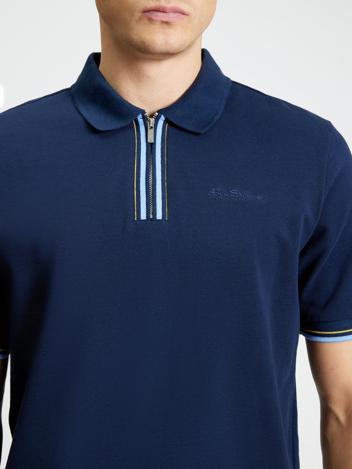Ben Sherman Planket Interest polo - Dark Navy & Sky Blue