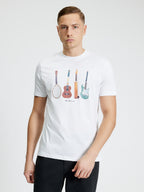Ben Sherman Jumble Guitars Tee - White