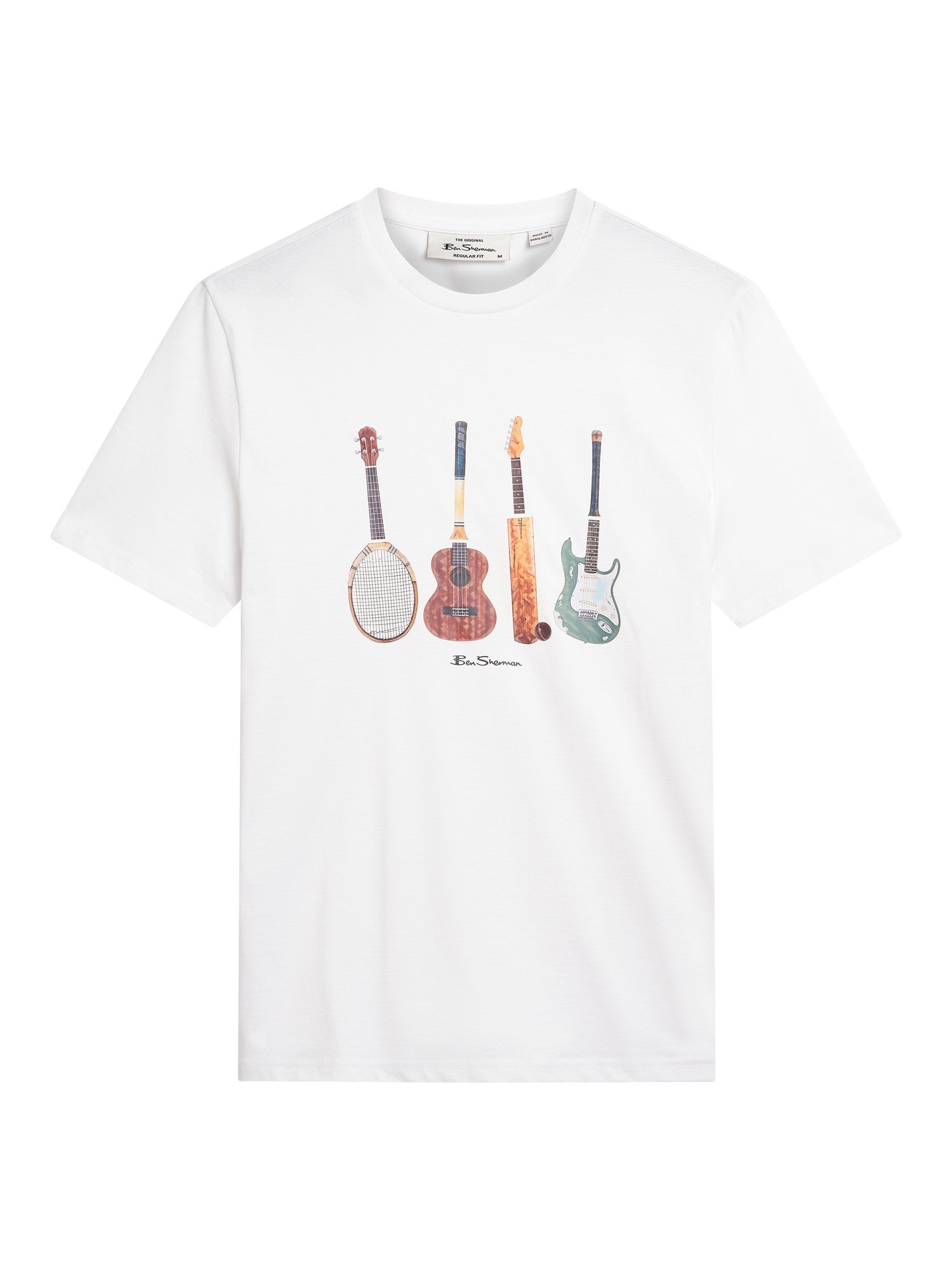 Ben Sherman Jumble Guitars Tee - White