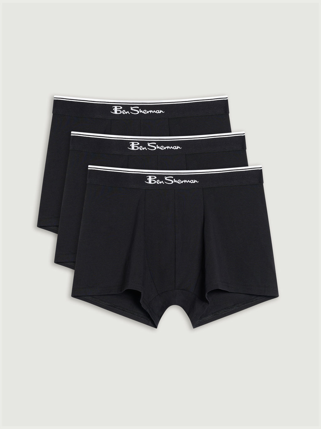 Ben Sherman 3 Pack Trunks - Mod Stripe - Black