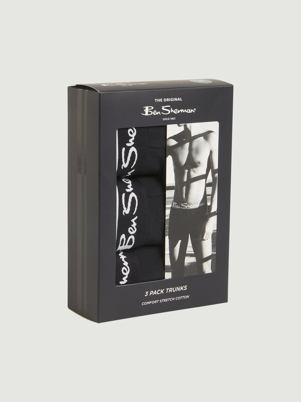 Ben Sherman 3 Pack Trunks - Mod Stripe - Black