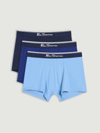 Ben Sherman 3 Pack Trunks - Mod Stripe - Blue