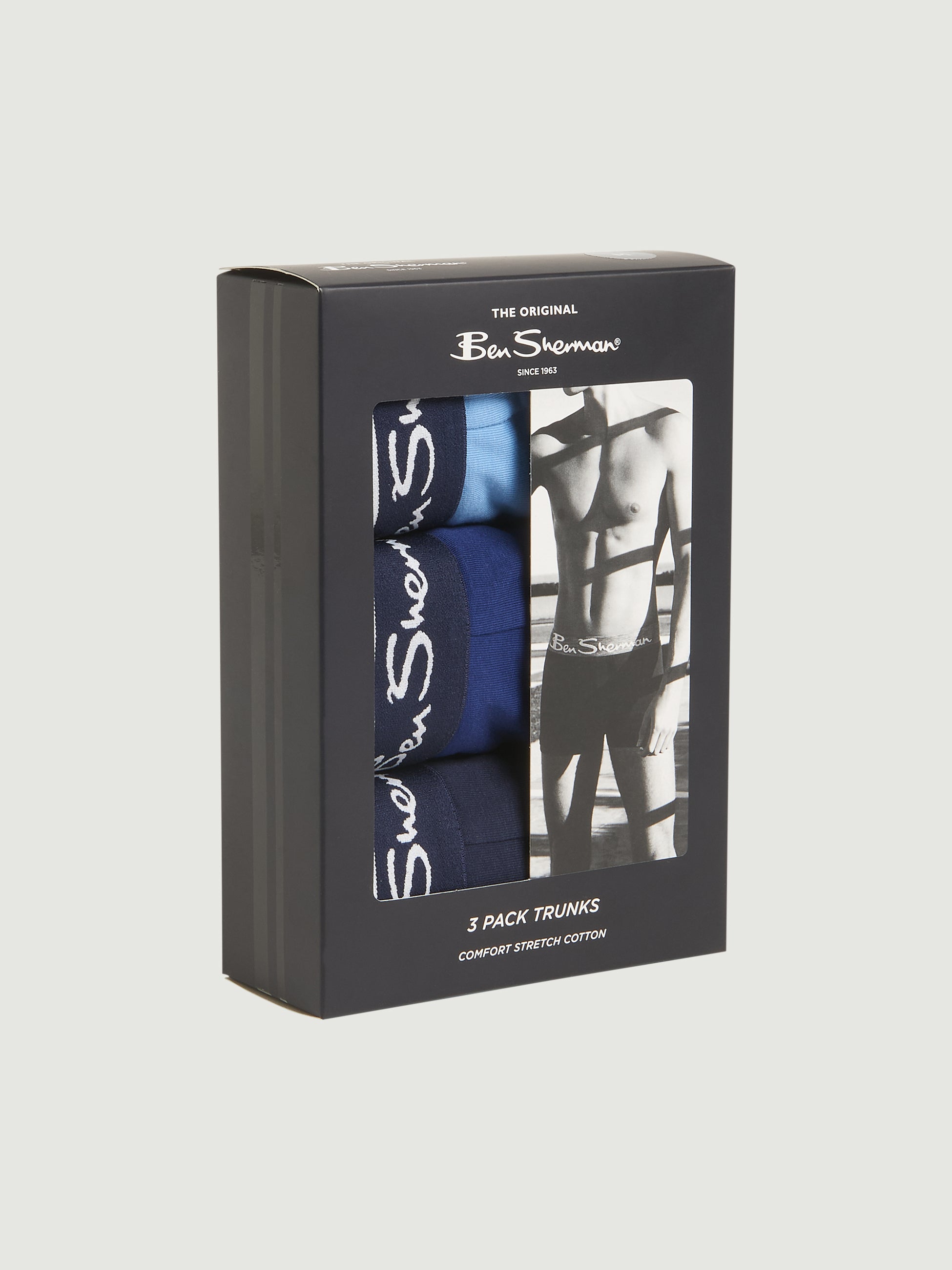 Ben Sherman 3 Pack Trunks - Mod Stripe - Blue