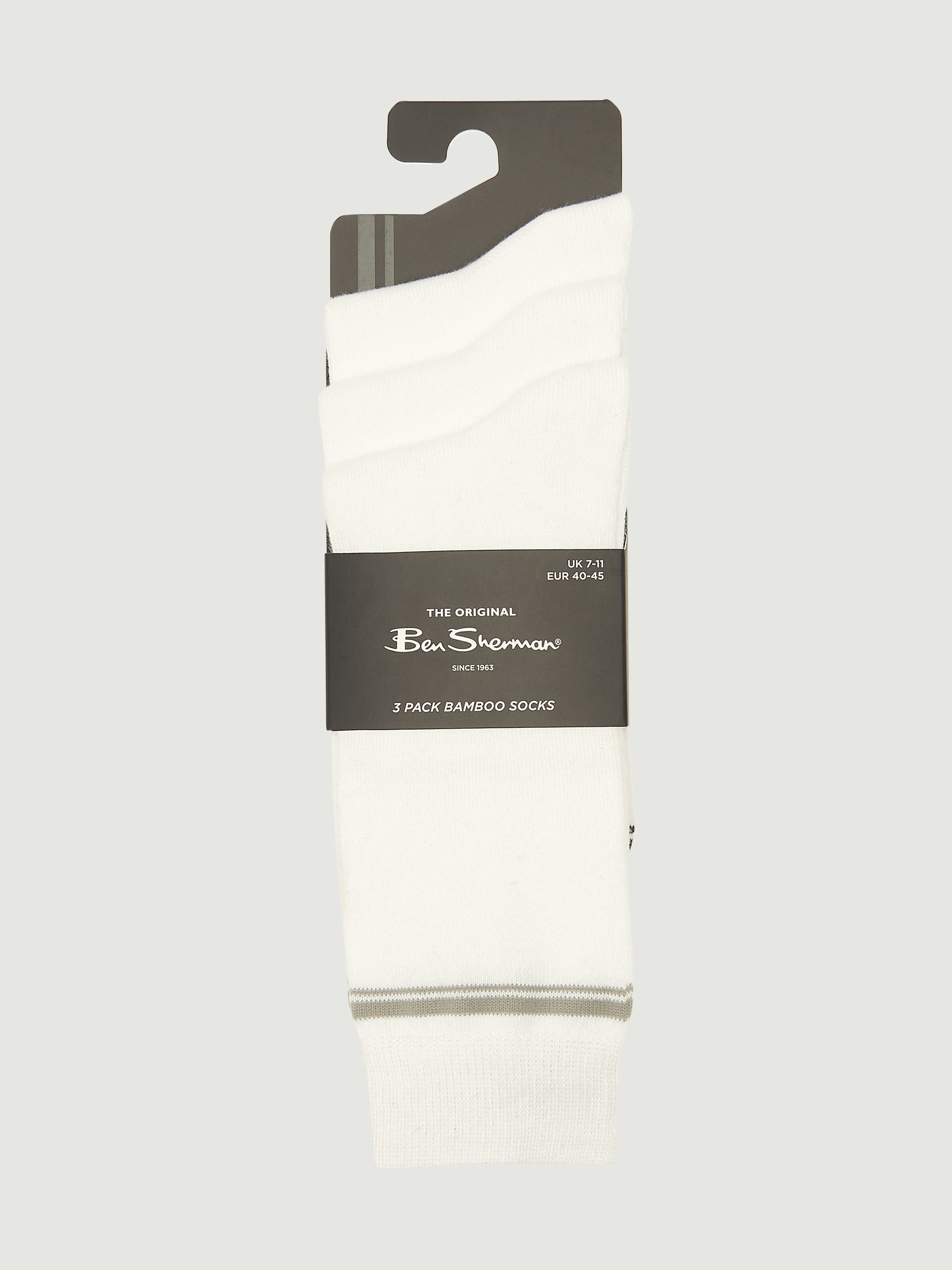 Ben Sherman 3 Pack Socks -  White Stripes