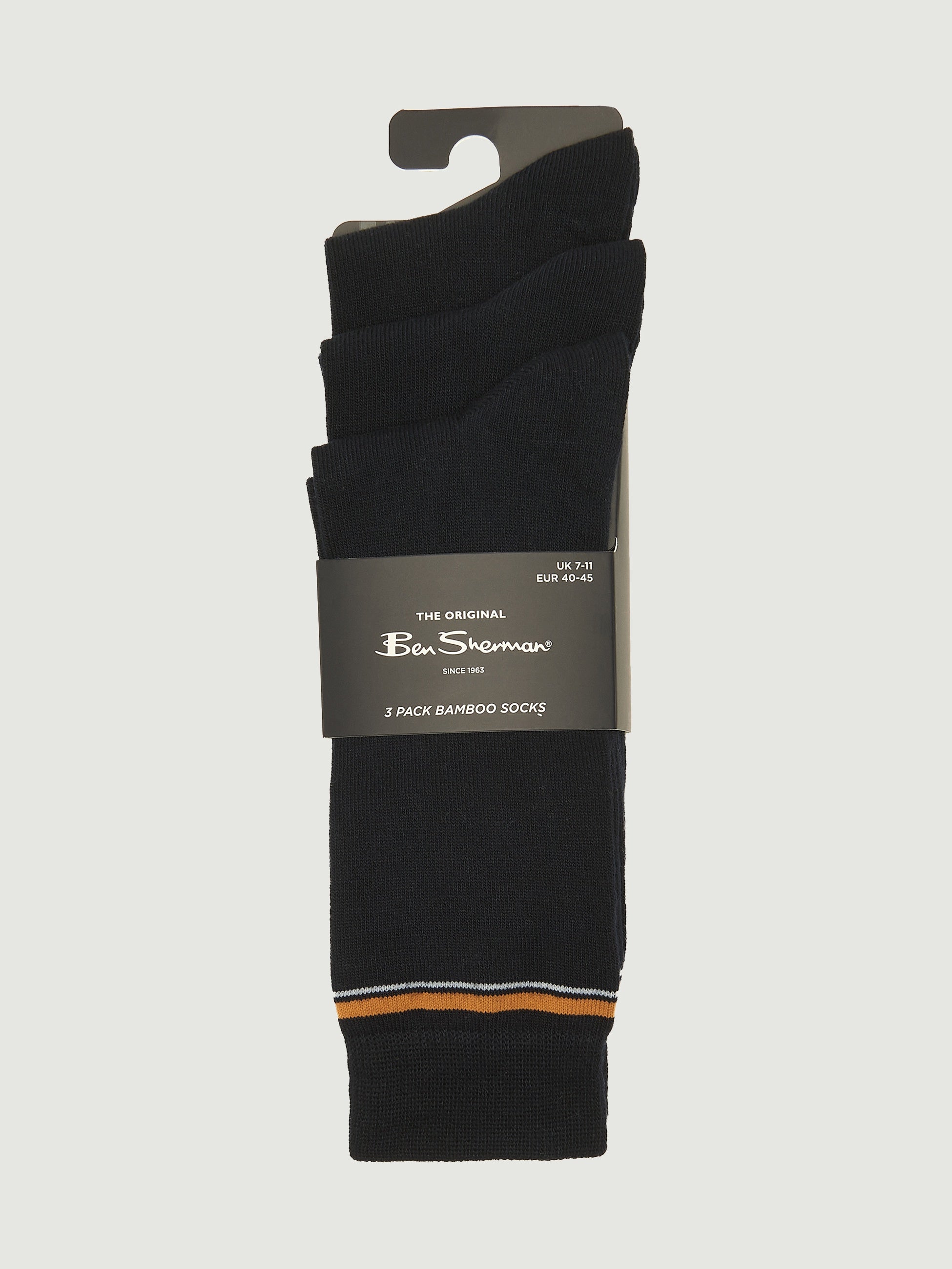 Ben Sherman 3 Pack Socks - Black Stripes