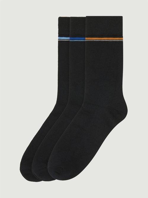 Ben Sherman 3 Pack Socks - Dark Navy Stripes