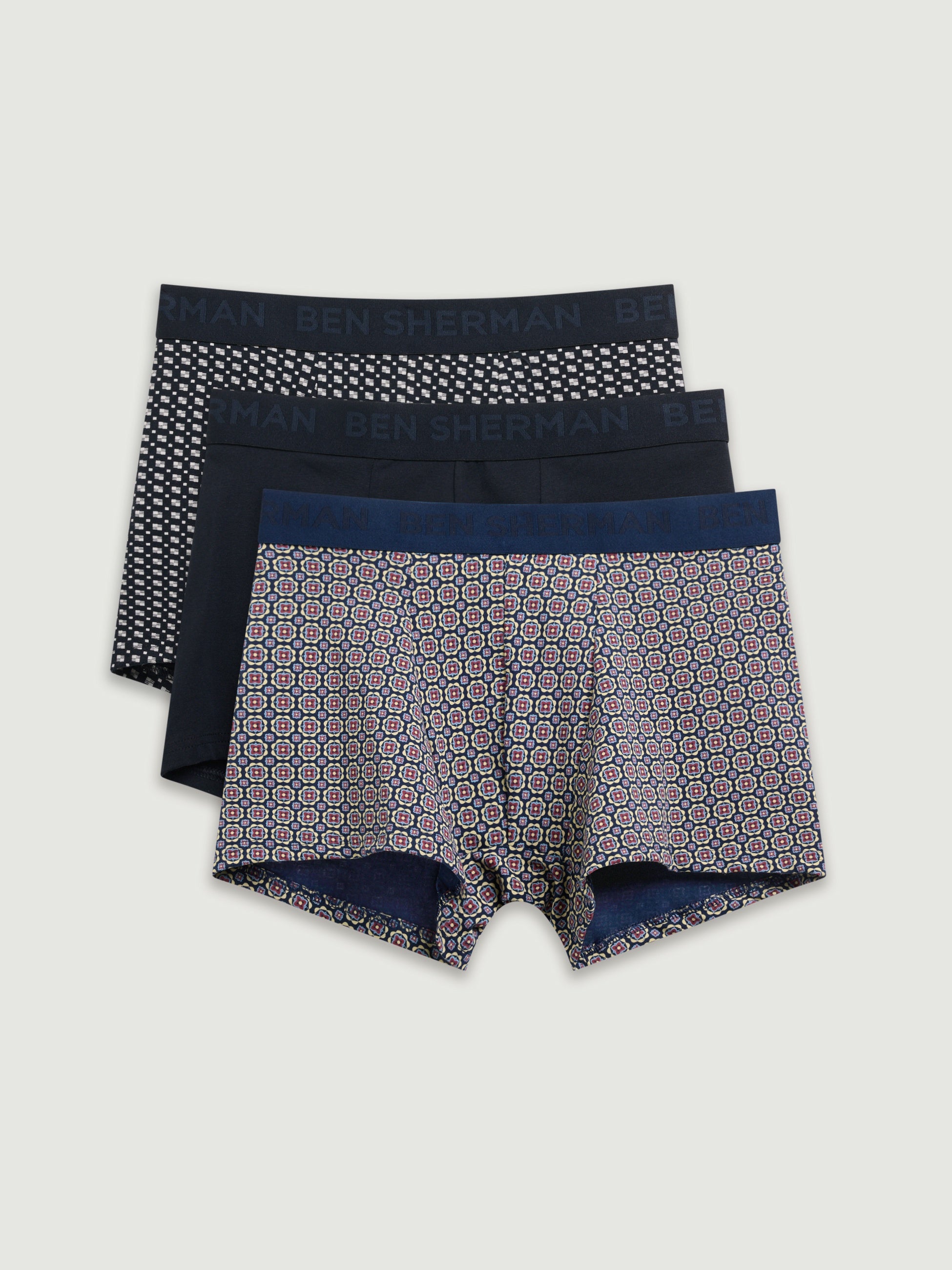 Ben Sherman 3 Pack Trunks - Geo - Multi