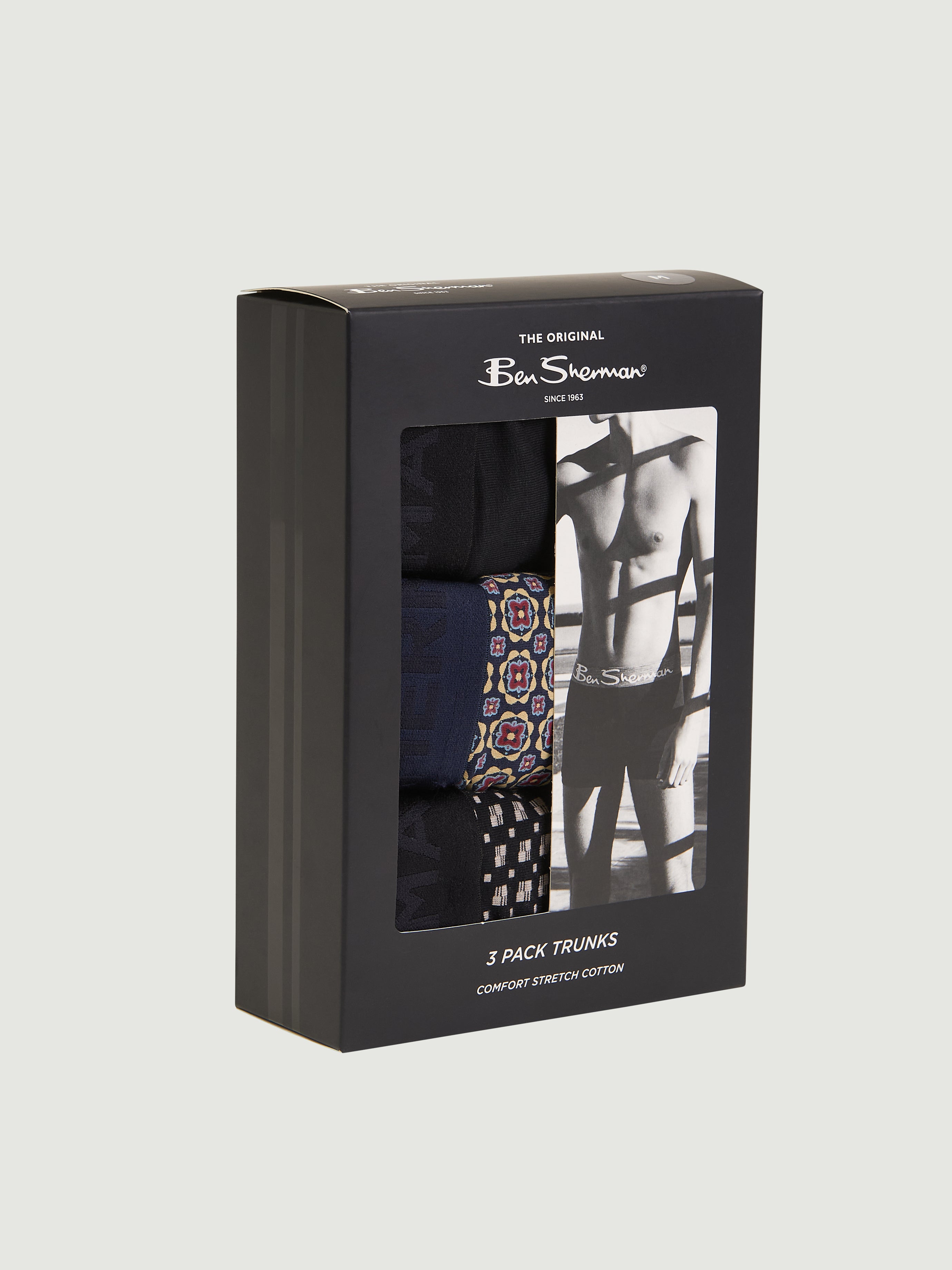 Ben Sherman 3 Pack Trunks - Geo - Multi