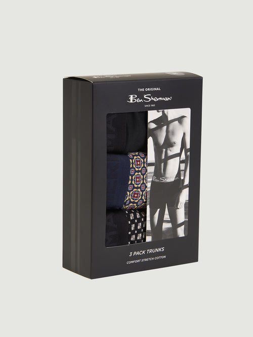 Ben Sherman 3 Pack Trunks - Geo - Multi