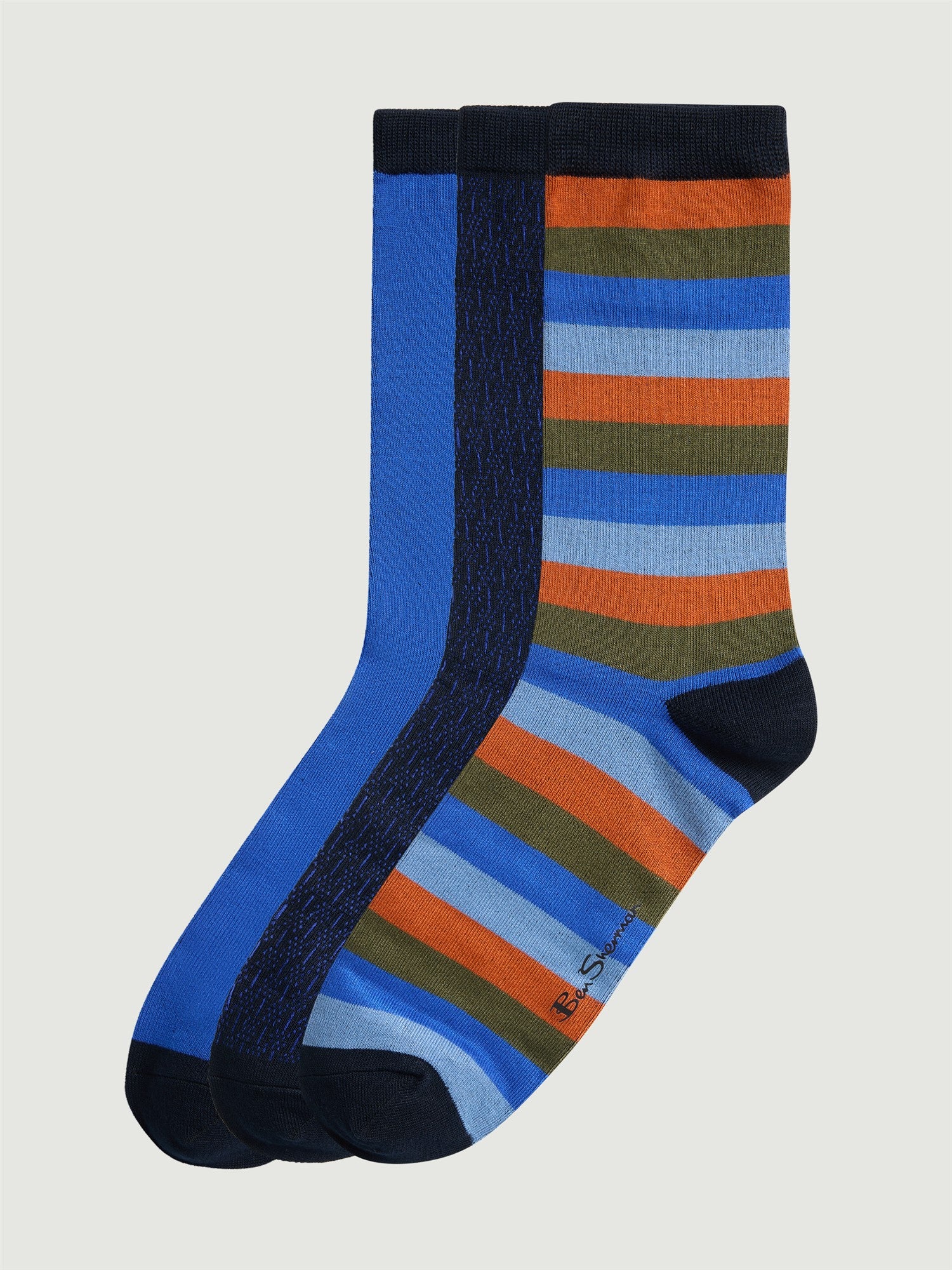 Ben Sherman 3 Box Socks - Blue Mix