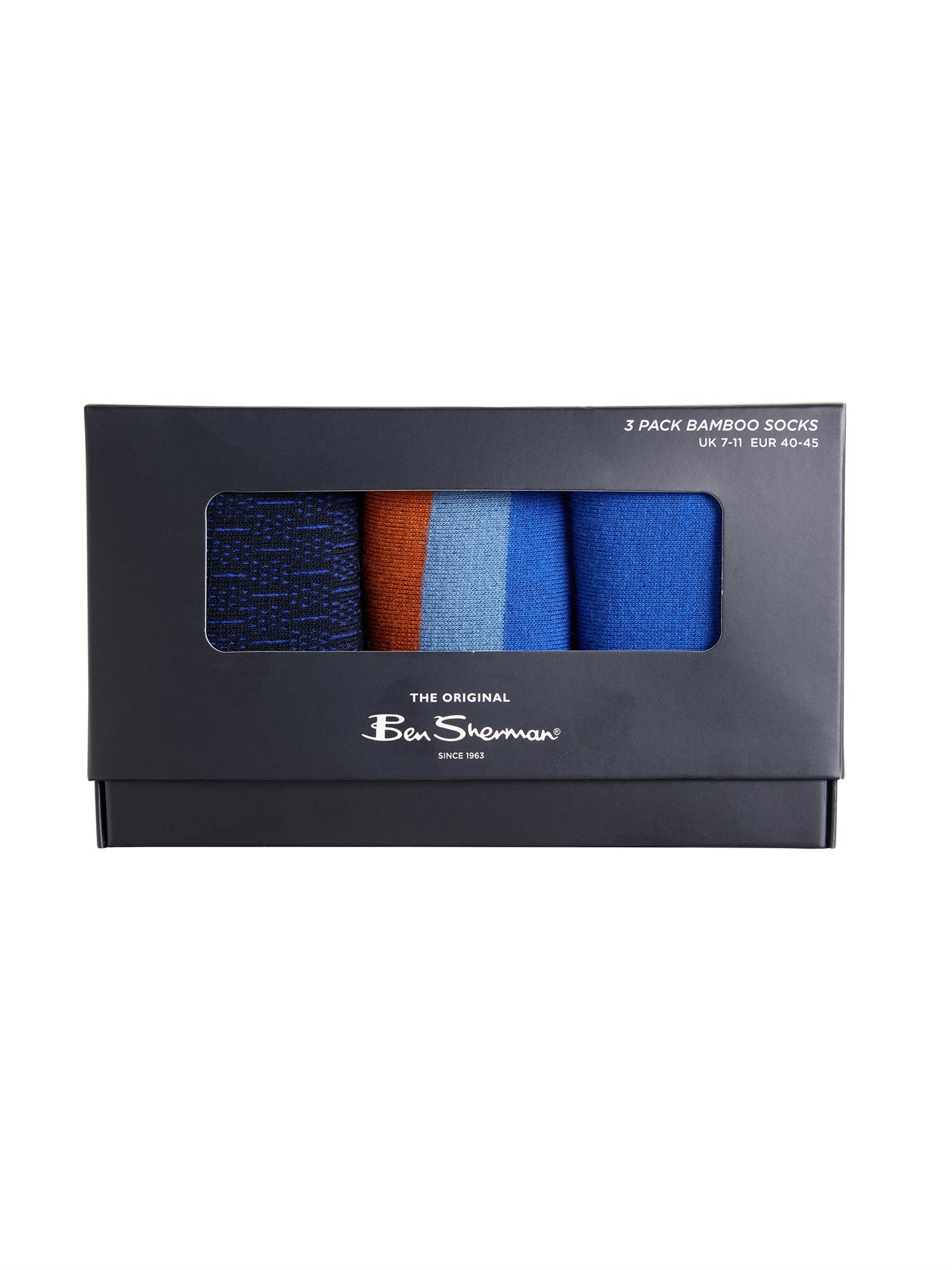 Ben Sherman 3 Box Socks - Blue Mix