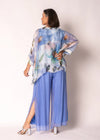 Gia Silk Pants in Positano Blue